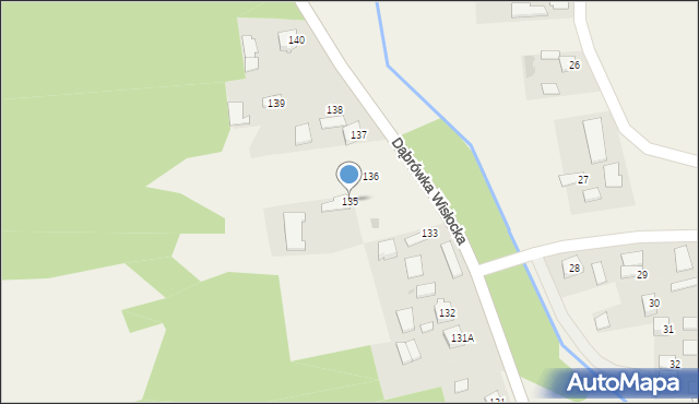 Dąbrówka Wisłocka, Dąbrówka Wisłocka, 135, mapa Dąbrówka Wisłocka