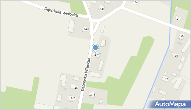 Dąbrówka Wisłocka, Dąbrówka Wisłocka, 147, mapa Dąbrówka Wisłocka