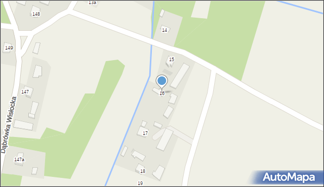 Dąbrówka Wisłocka, Dąbrówka Wisłocka, 16, mapa Dąbrówka Wisłocka