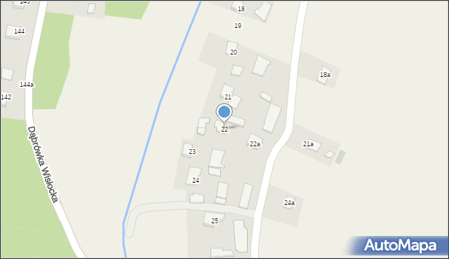 Dąbrówka Wisłocka, Dąbrówka Wisłocka, 22, mapa Dąbrówka Wisłocka