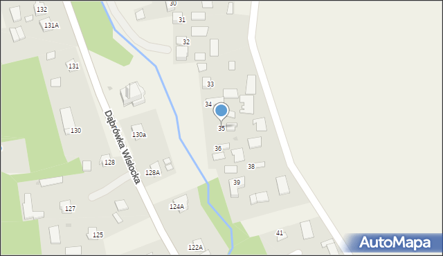 Dąbrówka Wisłocka, Dąbrówka Wisłocka, 35, mapa Dąbrówka Wisłocka