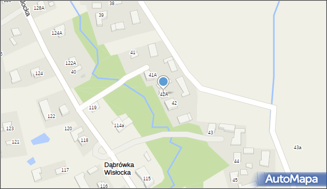 Dąbrówka Wisłocka, Dąbrówka Wisłocka, 42A, mapa Dąbrówka Wisłocka