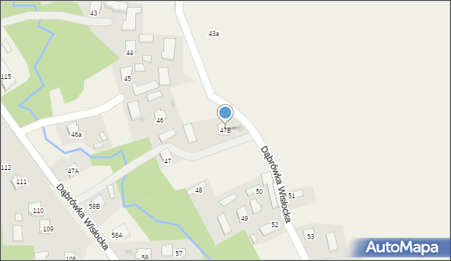 Dąbrówka Wisłocka, Dąbrówka Wisłocka, 47B, mapa Dąbrówka Wisłocka