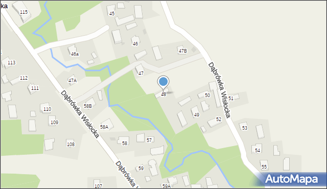 Dąbrówka Wisłocka, Dąbrówka Wisłocka, 48, mapa Dąbrówka Wisłocka