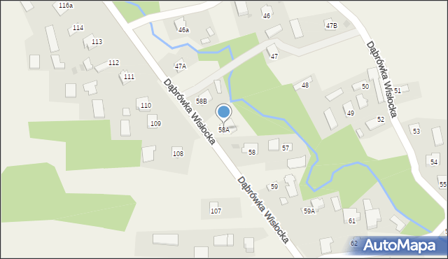 Dąbrówka Wisłocka, Dąbrówka Wisłocka, 58A, mapa Dąbrówka Wisłocka