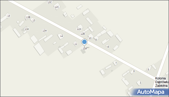 Dąbrówka Zabłotnia, Dąbrówka Zabłotnia, 11a, mapa Dąbrówka Zabłotnia