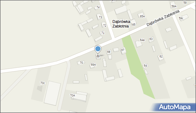 Dąbrówka Zabłotnia, Dąbrówka Zabłotnia, 69, mapa Dąbrówka Zabłotnia