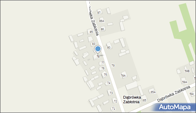 Dąbrówka Zabłotnia, Dąbrówka Zabłotnia, 78, mapa Dąbrówka Zabłotnia