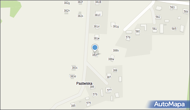 Dąbrówki, Dąbrówki, 381f, mapa Dąbrówki