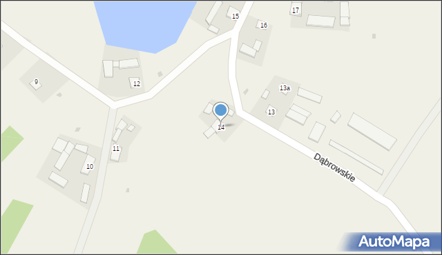 Dąbrowskie, Dąbrowskie, 14, mapa Dąbrowskie