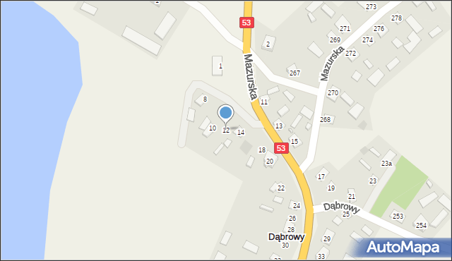 Dąbrowy, Dąbrowy, 12, mapa Dąbrowy