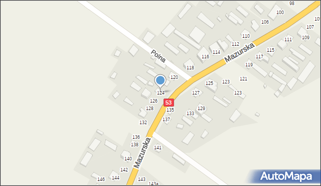 Dąbrowy, Dąbrowy, 124, mapa Dąbrowy