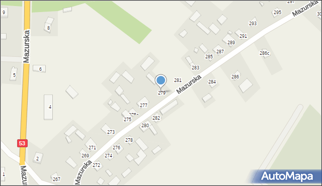 Dąbrowy, Dąbrowy, 279, mapa Dąbrowy