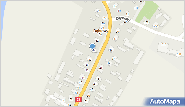 Dąbrowy, Dąbrowy, 36, mapa Dąbrowy