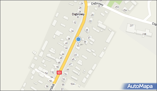 Dąbrowy, Dąbrowy, 41, mapa Dąbrowy