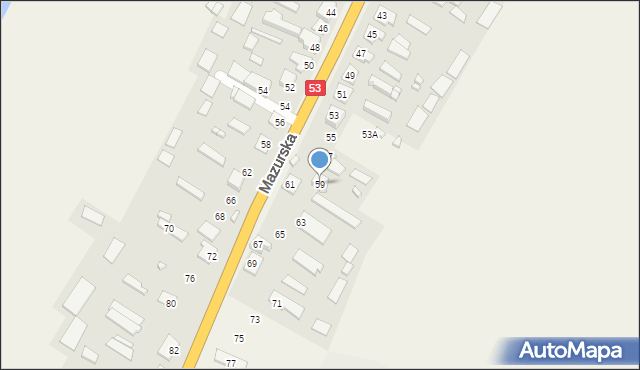 Dąbrowy, Dąbrowy, 59, mapa Dąbrowy