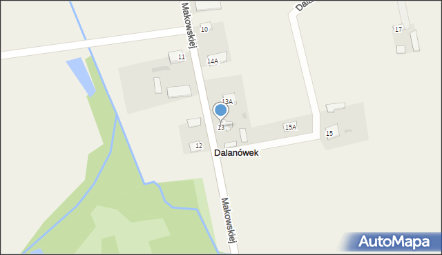Dalanówek, Dalanówek, 13, mapa Dalanówek