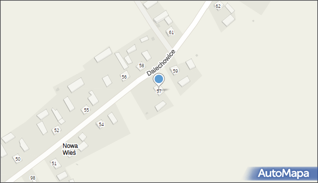 Dalechowice, Dalechowice, 57, mapa Dalechowice