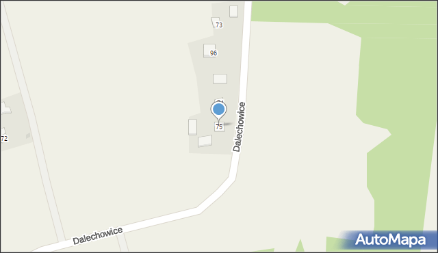 Dalechowice, Dalechowice, 75, mapa Dalechowice