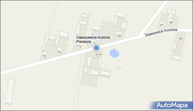 Daleszewice, Daleszewice, 71, mapa Daleszewice