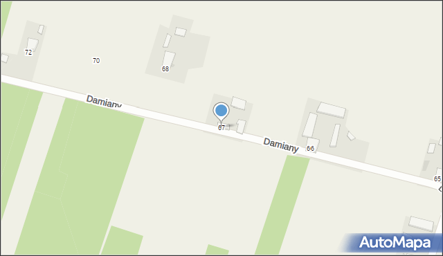 Damiany, Damiany, 67, mapa Damiany