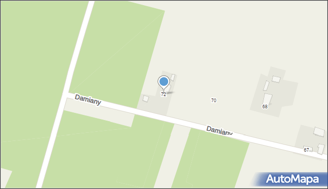 Damiany, Damiany, 72, mapa Damiany