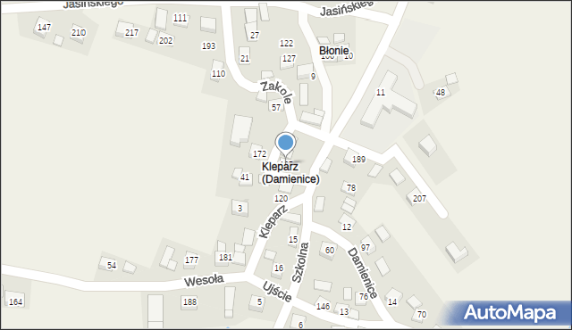 Damienice, Damienice, 105, mapa Damienice