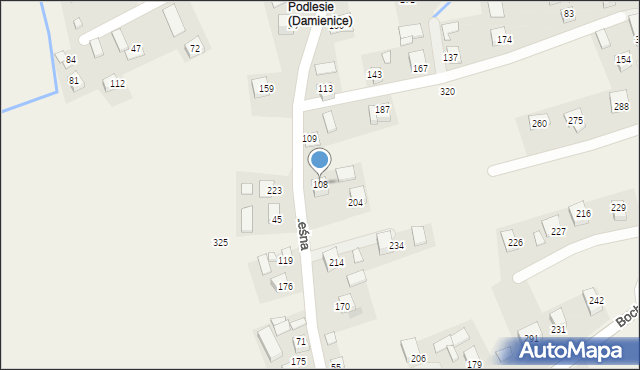 Damienice, Damienice, 108, mapa Damienice