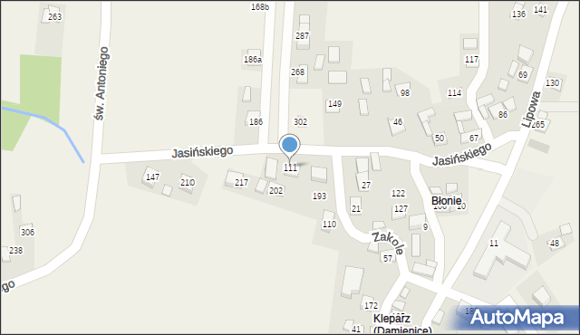 Damienice, Damienice, 111, mapa Damienice