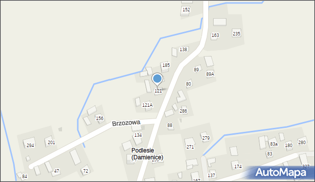 Damienice, Damienice, 121, mapa Damienice