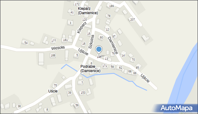 Damienice, Damienice, 146, mapa Damienice