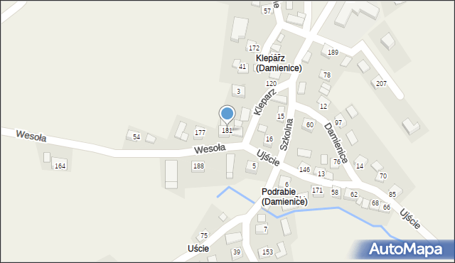 Damienice, Damienice, 181, mapa Damienice