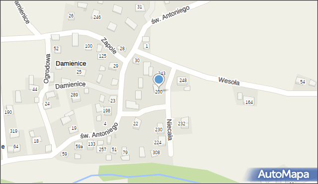 Damienice, Damienice, 200, mapa Damienice