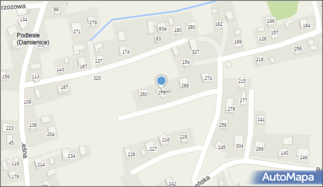 Damienice, Damienice, 275, mapa Damienice