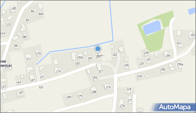 Damienice, Damienice, 280, mapa Damienice