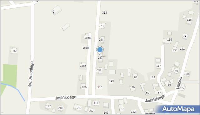 Damienice, Damienice, 287, mapa Damienice