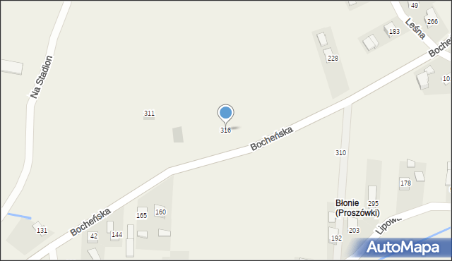 Damienice, Damienice, 316, mapa Damienice