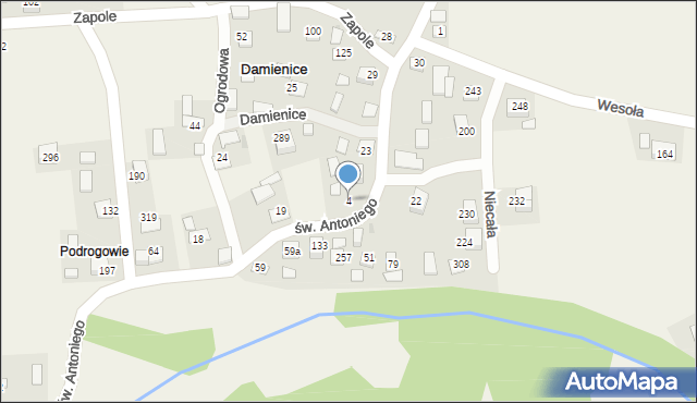 Damienice, Damienice, 4, mapa Damienice