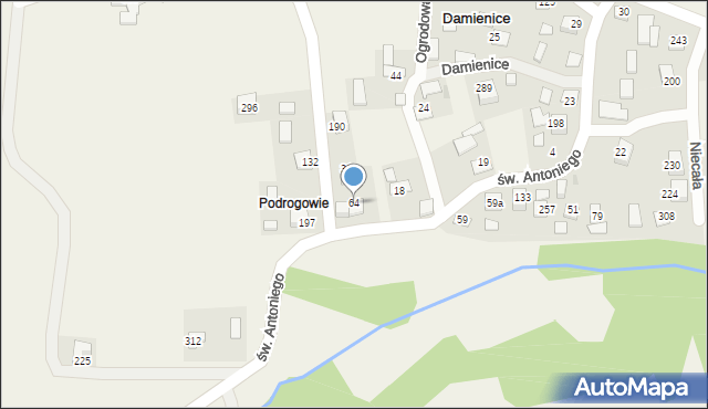 Damienice, Damienice, 64, mapa Damienice