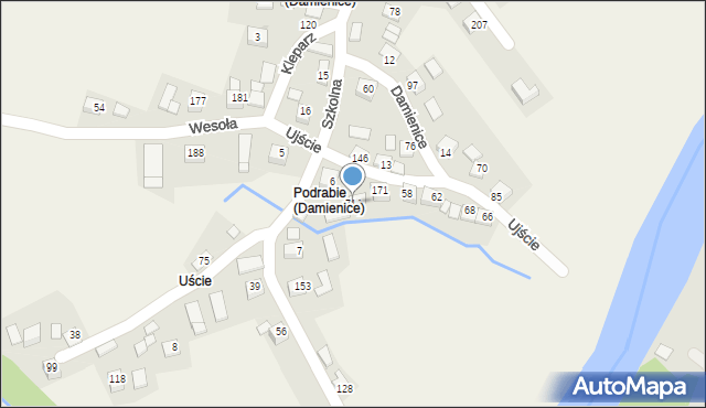Damienice, Damienice, 71A, mapa Damienice