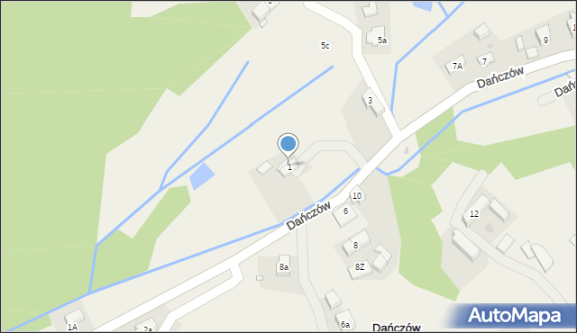 Dańczów, Dańczów, 1, mapa Dańczów