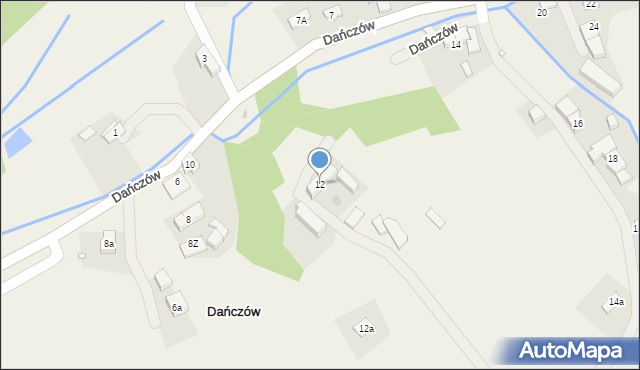 Dańczów, Dańczów, 12, mapa Dańczów