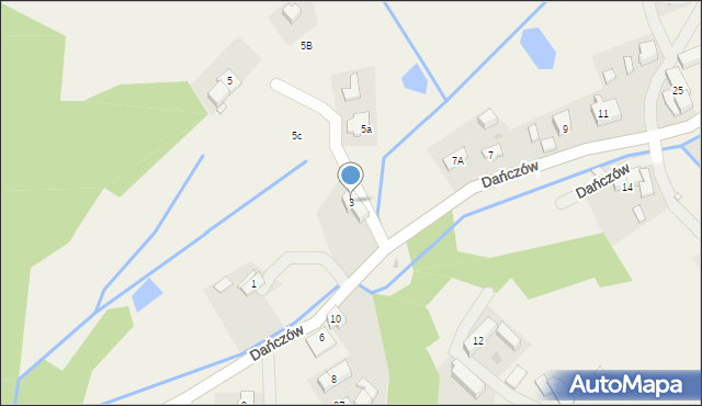 Dańczów, Dańczów, 3, mapa Dańczów