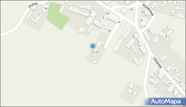 Daniec, Dąbrowicka, 1, mapa Daniec