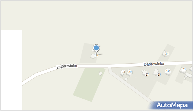 Daniec, Dąbrowicka, 36, mapa Daniec