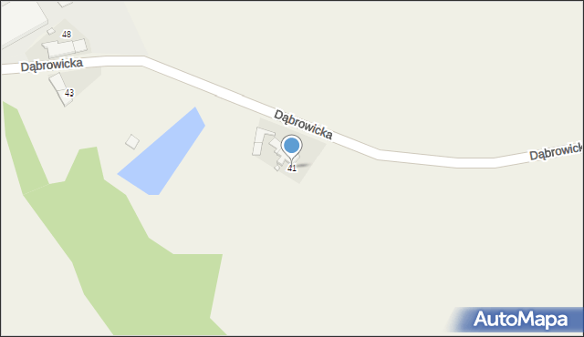 Daniec, Dąbrowicka, 41, mapa Daniec