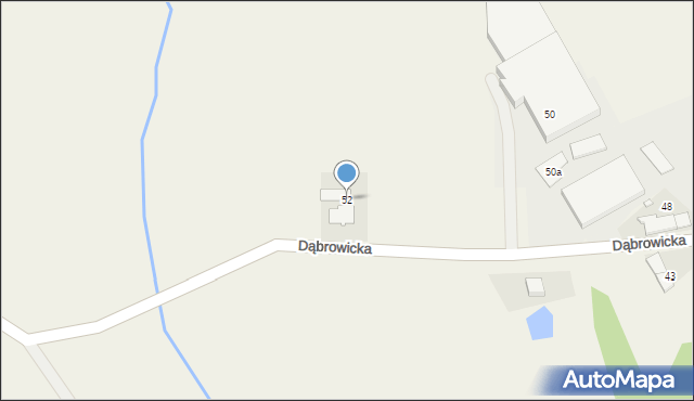 Daniec, Dąbrowicka, 52, mapa Daniec