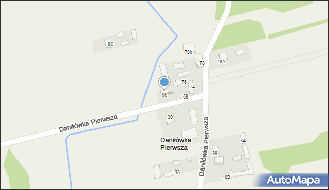 Daniłówka Pierwsza, Daniłówka Pierwsza, 66, mapa Daniłówka Pierwsza