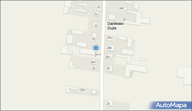 Daniłowo Duże, Daniłowo Duże, 27, mapa Daniłowo Duże