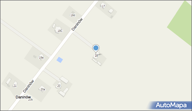 Daninów, Daninów, 18, mapa Daninów